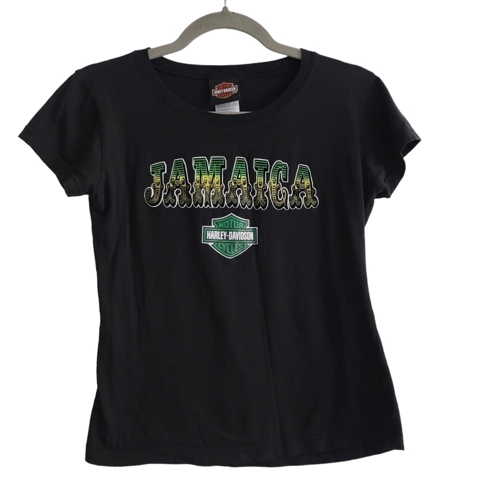 Harley Davidson Motor Cycles Jamaica Graphic T-Shirt Women‎ Medium